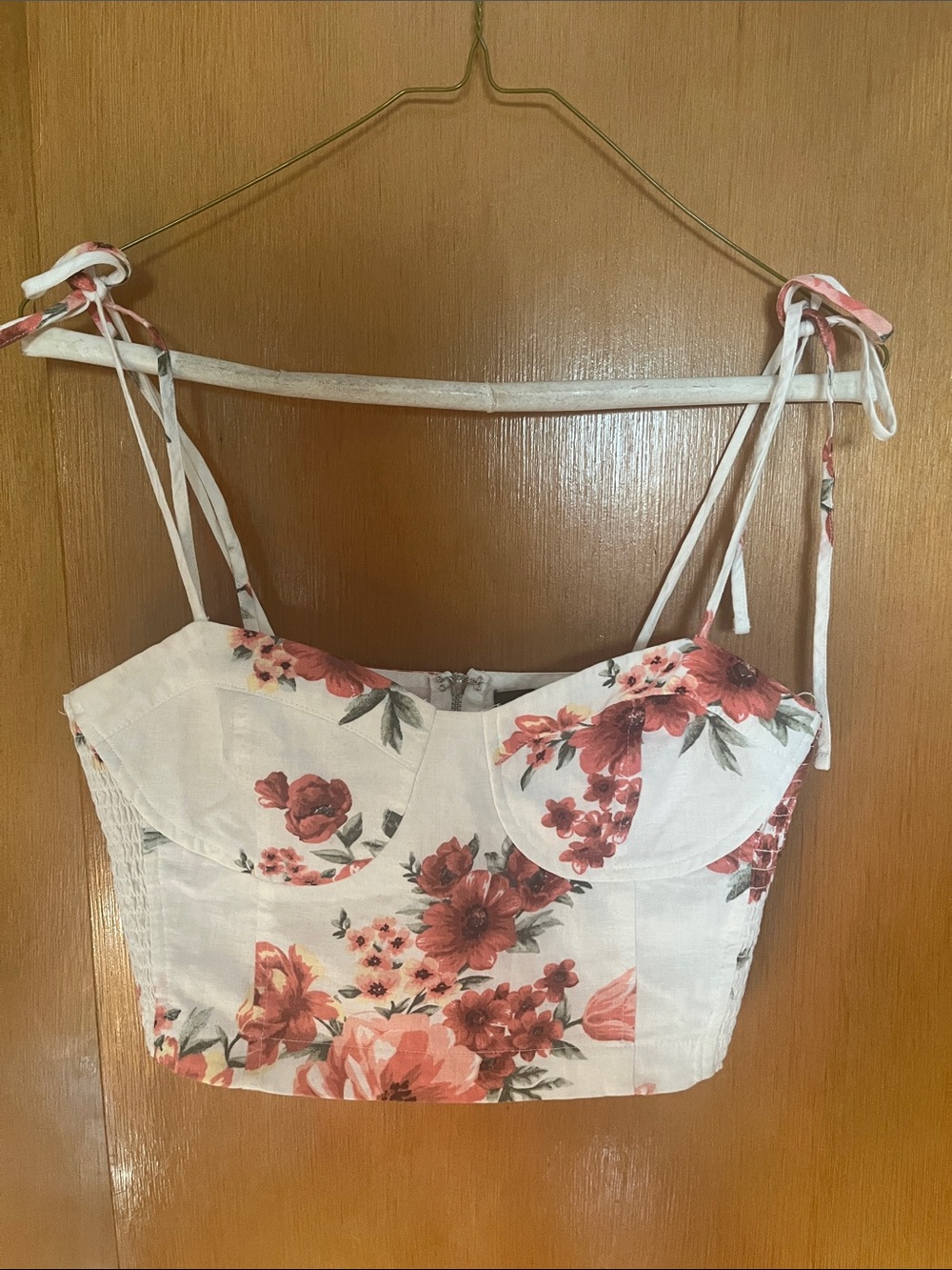 Floral Zip Summer Crop Tank Top